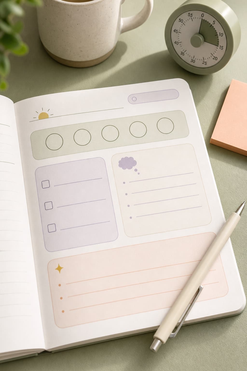 Planner-style reset pages