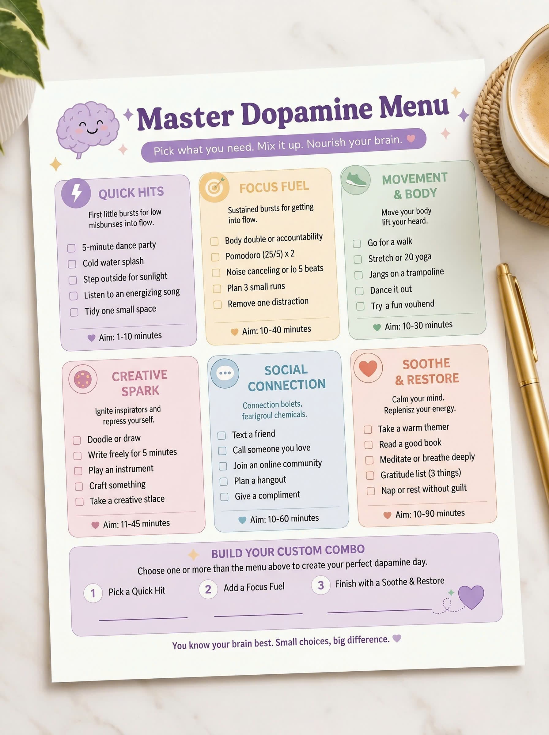 Write-in ADHD worksheets